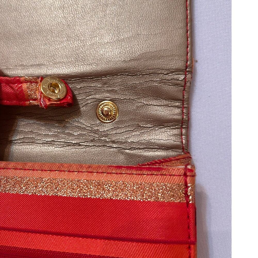 J Renee Vintage Clutch With Detachable Strap Red Orange Gold Stripe - Picture 8 of 14